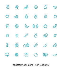 Set of Outline stroke Fruit outline icon