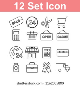 Set of Outline stroke Shopping icons