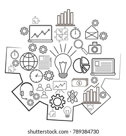 Set of outline vector icons. Creative vector easy to edit.