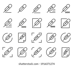 Set of Outline Vector Icons Edit Register Subscription Subscribe