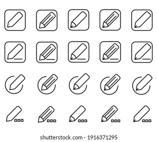 Set of Outline Vector Icons Edit Register Subscription Subscribe