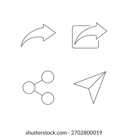 Set of outline vector icons for UI UX apps