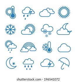 Set of outline weather icons