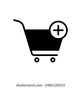 Set of Outlined Add to cart icon collection. Online shopping cart icon. Vector Illustration.