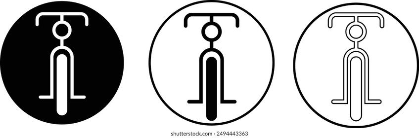 Set of outlined Bicycle icon collection with black background. Bike, racing cycle, motor bike symbol. Vector Illustration eps 10