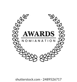 Set of outlined laurel wreath symbol collection. Awards nomination emblem icon Vector illustration.