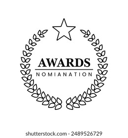 Set of outlined laurel wreath symbol collection. Awards nomination emblem icon Vector illustration.
