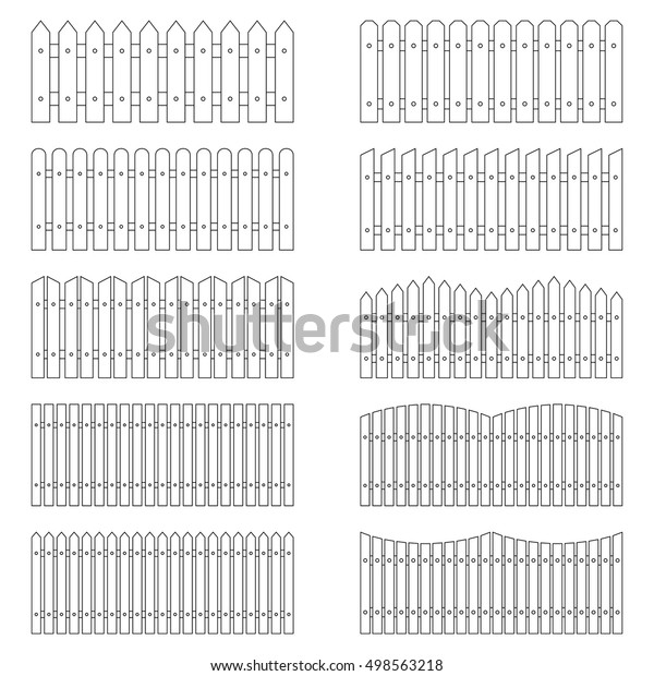 Set Outlines Fences Vector Illustration Stock Vector (Royalty Free ...