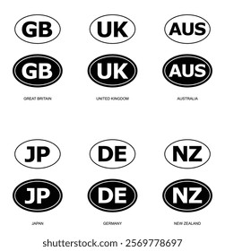 Set Oval Circle Sticker Decal Car Vehicle