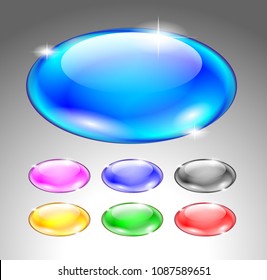 Set of oval crystal backgrounds, with space for your text. Vector illustration