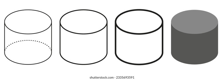 Set of oval cubic shapes. Isolated on white background. Vector illustration. EPS 10.