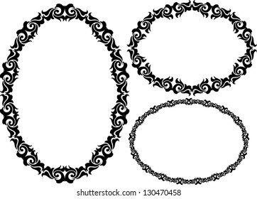 set of oval frame