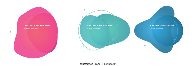 Set of Oval Gradient Elements. Set of Abstract Splashing Shaped Backgrounds for Flyers, Banners, Web Sites, Business Cards, Invitations, Gift Cards, Brochures, Landing Pages