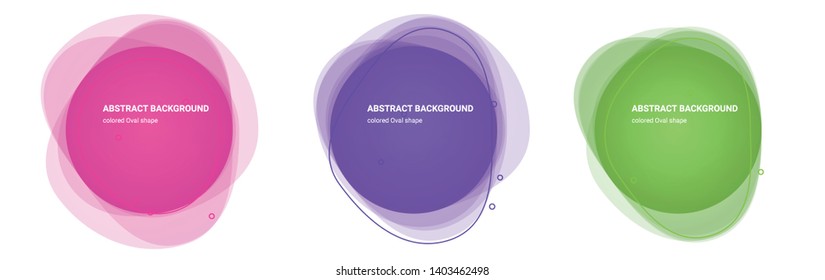 Set of Oval Gradient Elements. Set of Abstract Splashing Shaped Backgrounds for Flyers, Banners, Web Sites, Business Cards, Invitations, Gift Cards, Brochures, Landing Pages