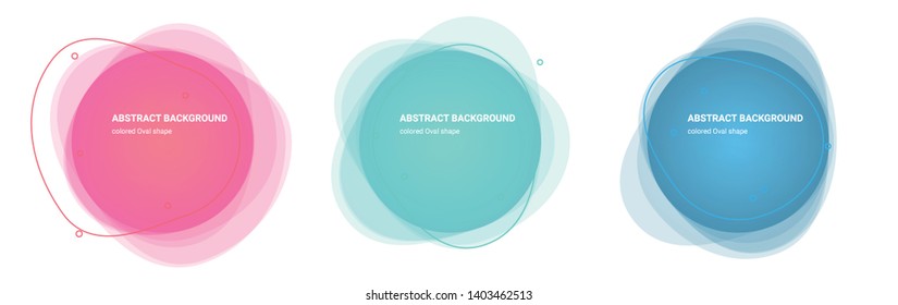 Set of Oval Gradient Elements. Set of Abstract Splashing Shaped Backgrounds for Flyers, Banners, Web Sites, Business Cards, Invitations, Gift Cards, Brochures, Landing Pages