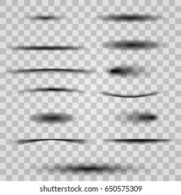 Set Oval realistic shadows. Vector Illustration