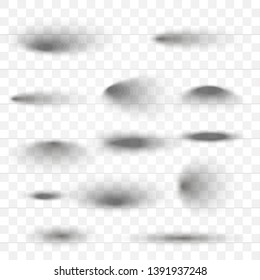 Set of oval shadow on transparent background. Element for product design.
