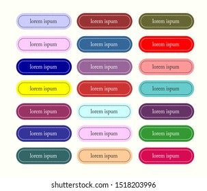 Set of oval vintage button templates for mobile apps, games or websites