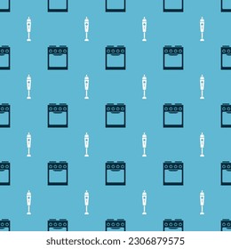 Set Oven  and Blender  on seamless pattern. Vector