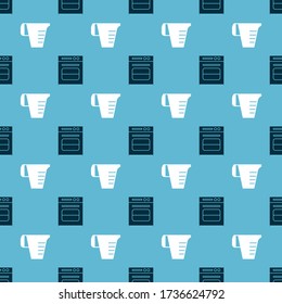 Set Oven  and Measuring cup on seamless pattern. Vector
