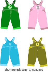 Set of overalls for children