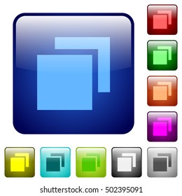 Set of overlapping elements color glass rounded square buttons