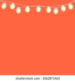 Set of overlapping, glowing string lights.  Christmas glowing lights. Garlands, Christmas decorations.  Glowing lights for Party, Holiday, New Year, birthday or greeting card design.  