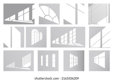 Legen Sie die Überlagerungsschatteneffekte fest. Set von Fallschatten für die Innenarchitektur