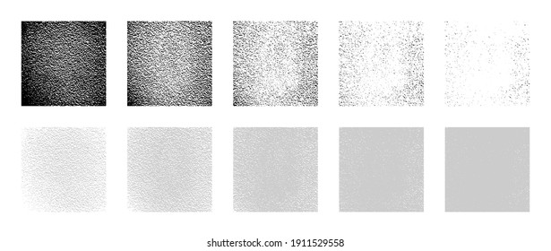 A set of overlay textures of a stucco wall effect. Vector collection grunge stamps with different degrees of shading.