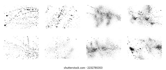 Set of overlays texture,  drop ink splashes. Vector illustration