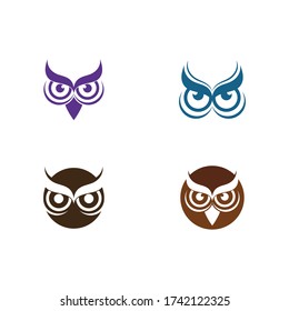 Set of Owl Bird Logo Template Vector Illustration