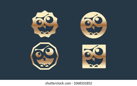Set of Owl Icon Logo Design Element