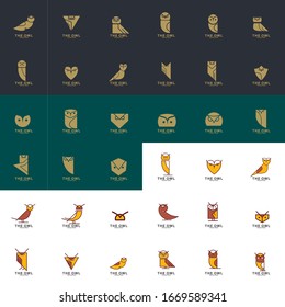 Set of Owl logo design with modern concept. Vector icon owl logo