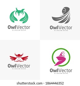 Set of Owl logo vector template, Creative Owl logo design concepts