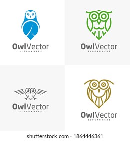 Set of Owl logo vector template, Creative Owl logo design concepts