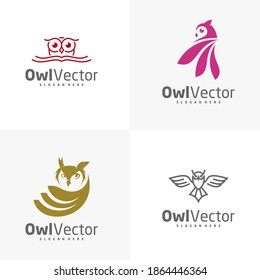 Set of Owl logo vector template, Creative Owl logo design concepts