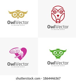 Set of Owl logo vector template, Creative Owl logo design concepts