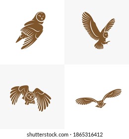 Set of Owl logo vector template, Creative Owl logo design concepts, Illustration