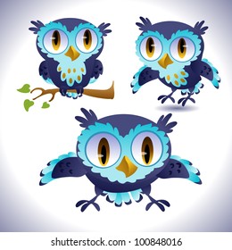 Set of owls