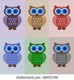 Set of owls