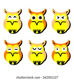 Set of owls clip art