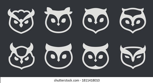 Owl Logo Set Stock Vector (Royalty Free) 441840868