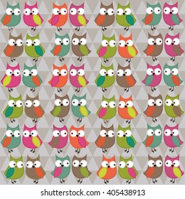 Set of owls. Vector illustration.