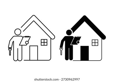 Set of Ownership Process icon collection. Property Inspection symbol.