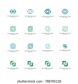 Set of P Logo Vector. P, I, E, S, N, Q, O, R, C, B, L, F, U, V Logo Vector