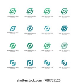 Set of P Logo Vector. P, I, E, S, N, Q, O, R, C, B, L, F, U, V Logo Vector