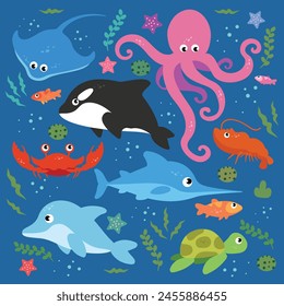 a set pack of animals from the sea (part 3)