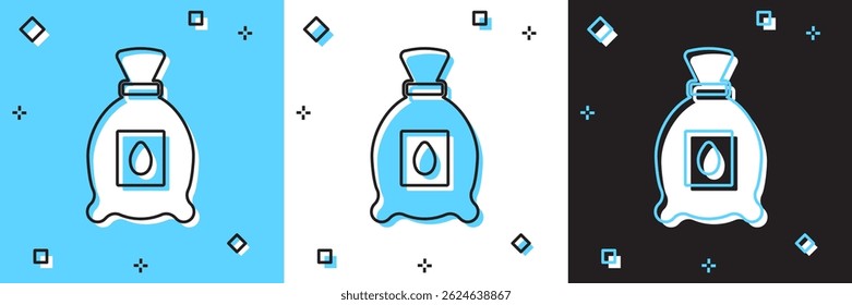 Set Pack full of seeds of a specific plant icon isolated on blue and white, black background.  Vector