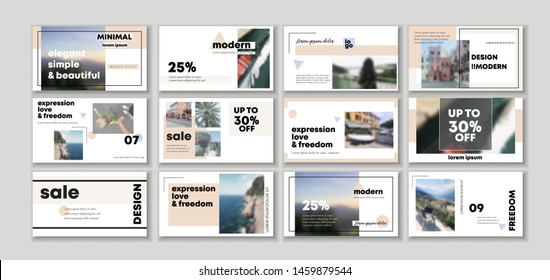 Set of pack Original Presentation templates or corporate booklet. Easy Use in creative flat flyer and style editable info banner, trendy strategy mockups, app. Simple modern blog. Startup. ppt. a4