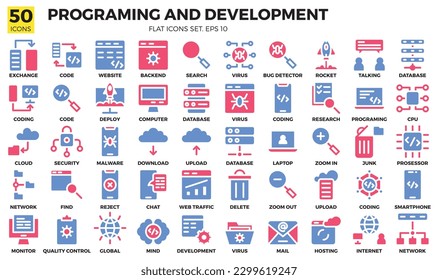 A set pack programing and development of (flat) style.
The collection includes of business developments,programing , web design,app design and more.

